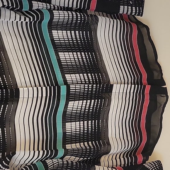 VTG LIZ CLAIBORNE 1990s Striped Chiffon Semi-Sheer Button Down Shirt Medium - Picture 7 of 8